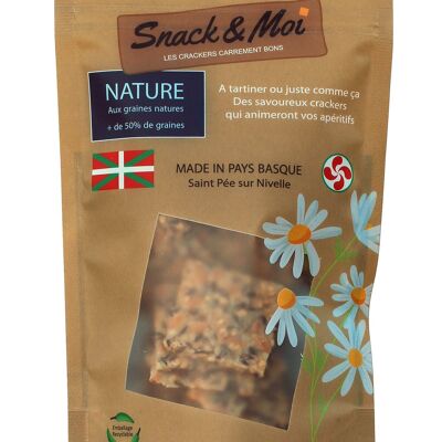 Organic plain crackers in bags 100 grs