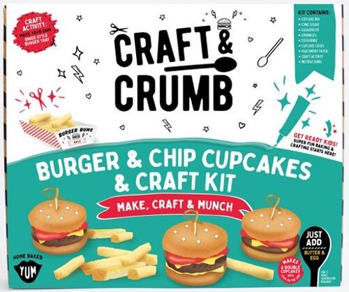 Burger & chips cupcake kit