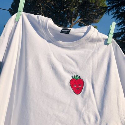 T-Shirt "Strawberry"__S / Bianco