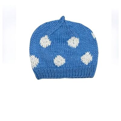 Baby 0-6m Spotty Hat Blau