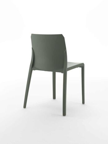MI_AMI Bronze Green Chaise laquée vert mat, empilable, pour usage intérieur et extérieur. 4