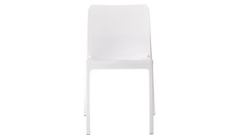 Chaise MI_AMI blanc brillant, empilable, pour usage intérieur et extérieur. 1