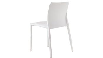 Chaise MI_AMI blanc brillant, empilable, pour usage intérieur et extérieur. 4