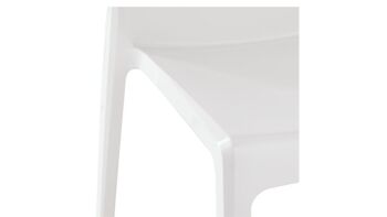 Chaise MI_AMI blanc brillant, empilable, pour usage intérieur et extérieur. 5