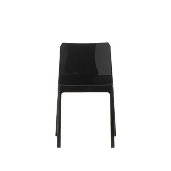Chaise MI_AMI noir brillant, empilable, pour usage intérieur et extérieur. 1