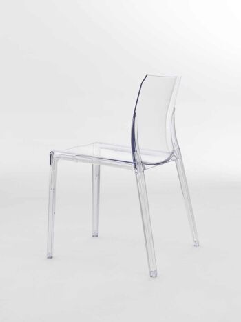 Chaise MI_AMI en polycarbonate transparent, empilable, pour usage intérieur et extérieur. 3