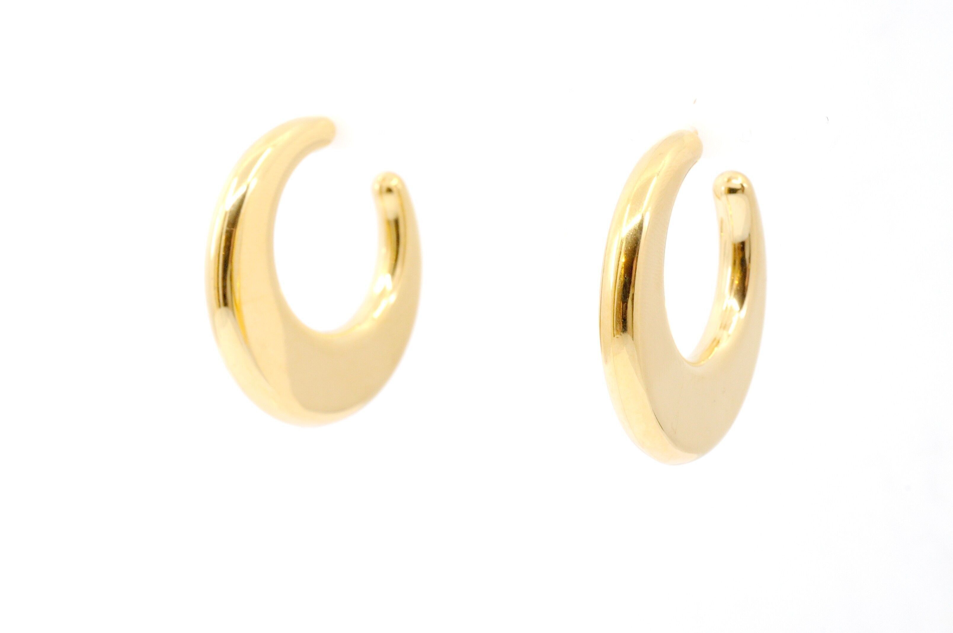 Hochglanzpolierte Halbmond-Creolen aus Stahl