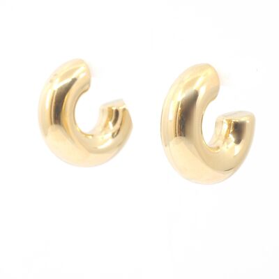 Small, opulent steel hoop earrings