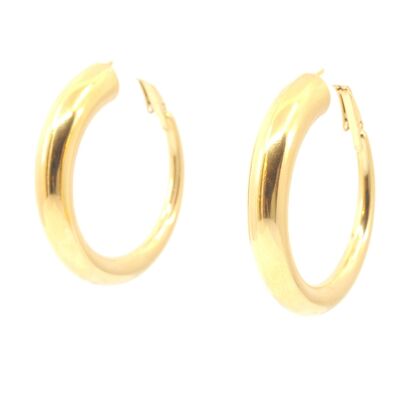 Steel large tube hoop earrings