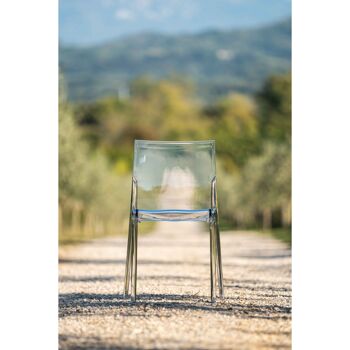 Chaise MAMAMIA en polycarbonate transparent, empilable, pour usage intérieur et extérieur. 2