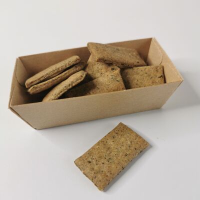 Organic Sunflower and Poppy Crackers aperitif biscuits - 60g individual tray