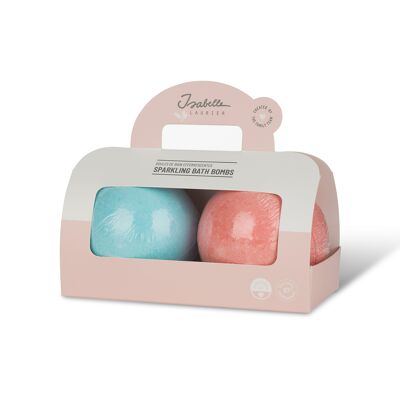 Coffret 2 boules bain effervescentes FRAISE-OCÉAN - ISABELLE LAURIER