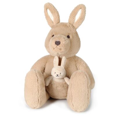 Ultra soft kangaroo & baby plush toy 50 cm - Beige