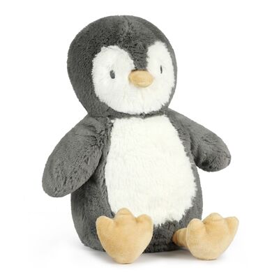 Peluche ultra douce pingouin 35 cm - Gris/Blanc