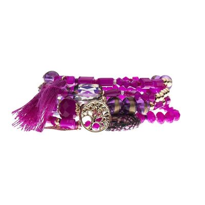 Pulsera - árbol de la vida y hoja