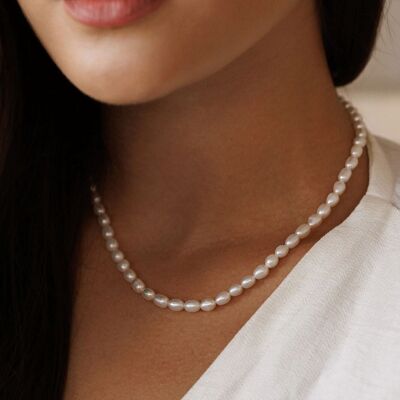 Collar de perlas | joyas de moda | mínimo | Chapado en oro