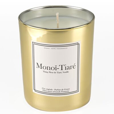 Scented candle in gold glass – Monoï
