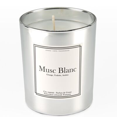 BOUGIE PARFUMÉE EN VERRE FUMÉ – MUSC BLANC