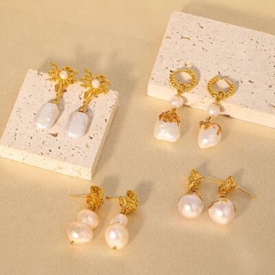 Bestseller 18K gold plated Modern vintage gold earrings | retro | french