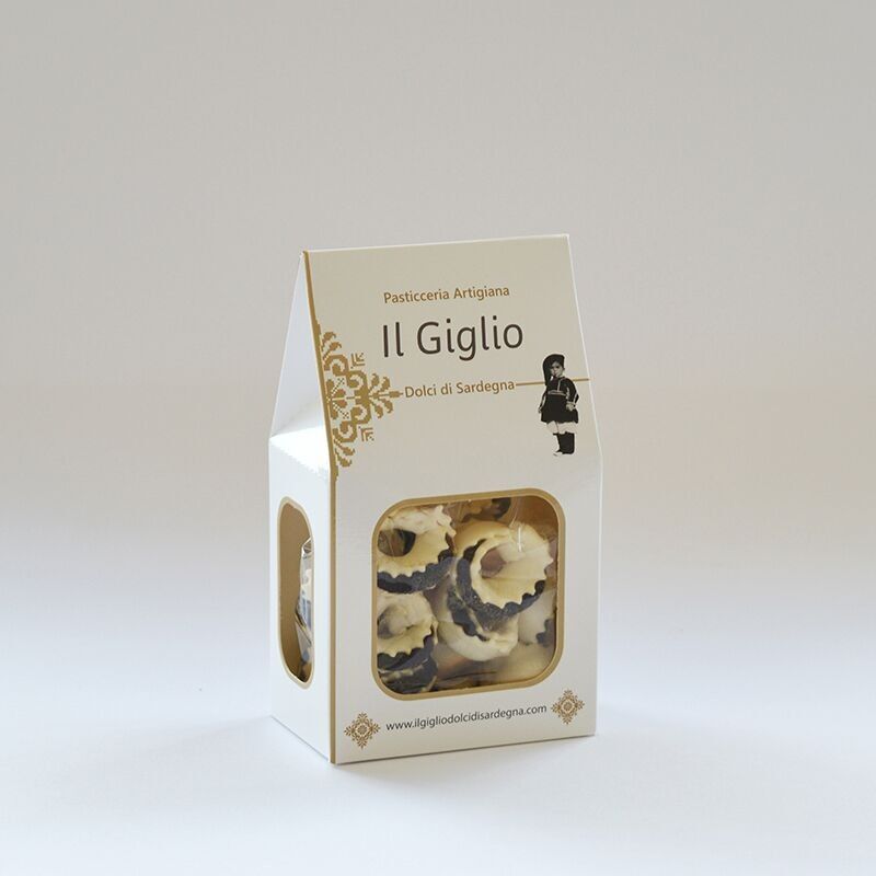 TIRIKEDDAS MIT SAPA – Traditionelle sardische handwerklich hergestellte Kekse, gefüllt mit Sapa aus roten Trauben