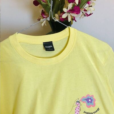 T-Shirt "Positive Energy"__M / Giallo Chiaro