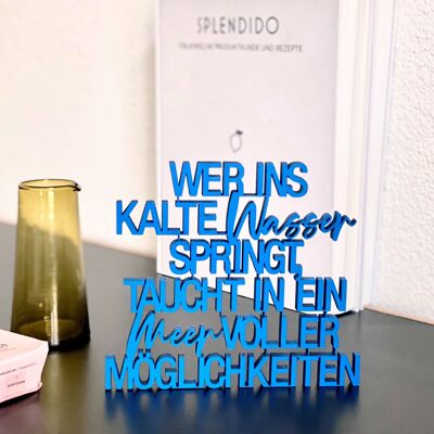 Wer ins kalte Wasser springt, taucht in ein Meer voller Möglichkeiten - Gr. M