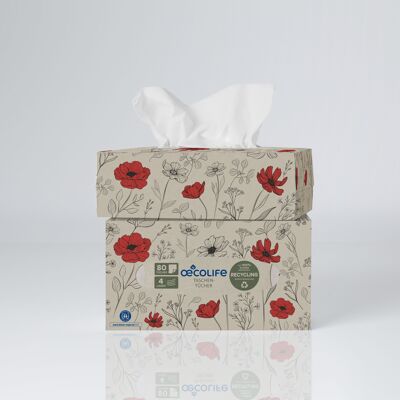 Handkerchiefs poppy flowers RECYCLING