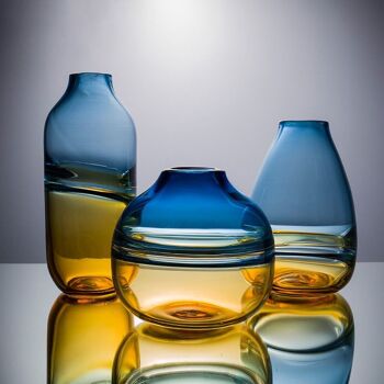 Vase Horizon en verre bicolore - ROND 2
