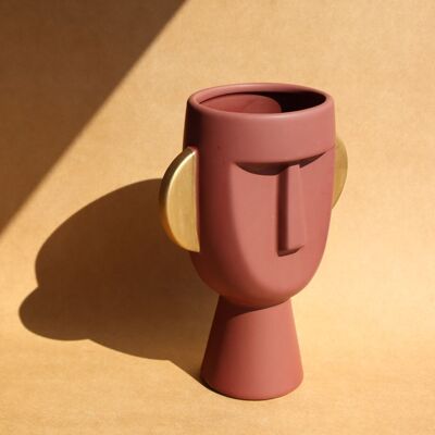 Ringe Vase – Terrakotta-Keramik groß