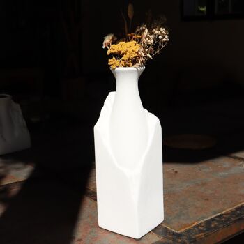 Vase "Taillé Dans La Pierre" - L - Blanc 2