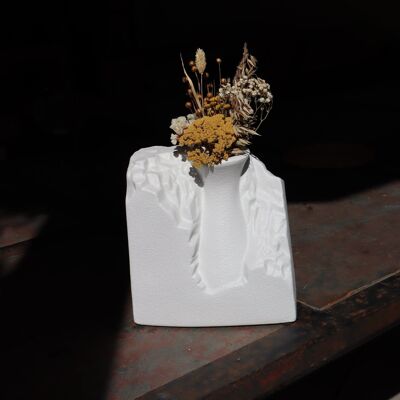 Vase „Cut In Stone“ – S – Weiß