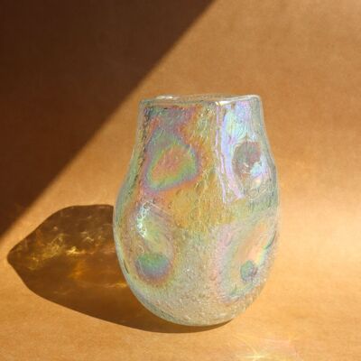 Jarrón Ciello de cristal iridiscente - Al 16 x L 13 cm
