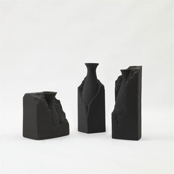 Vase "Taillé Dans La Pierre" - S - Noir 2