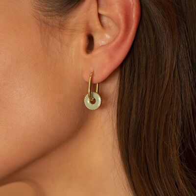 Athella hoop earrings - round in colored enamel
