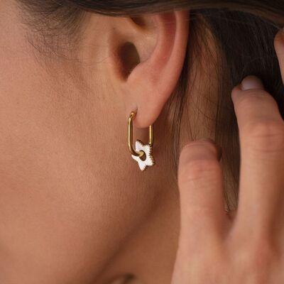Erasma hoop earrings - colored enamel star
