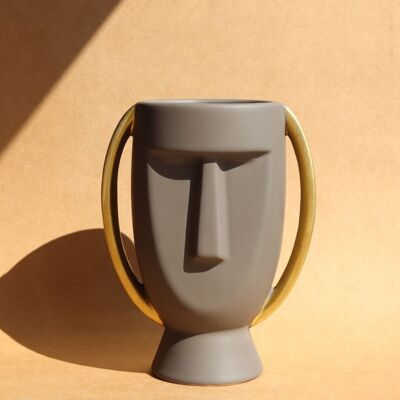 Rings Vase - Taupe Ceramic
