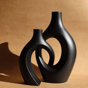 Set : 1 Grand Duo Enlacé + 1 Vase Circulaire Texturé 4