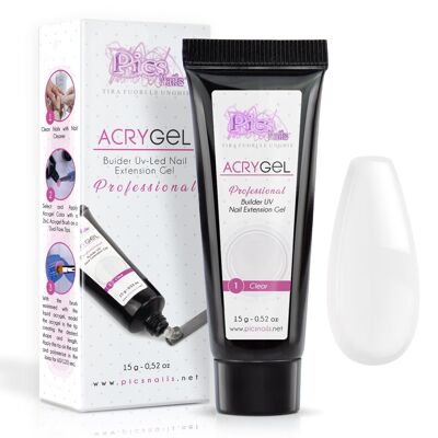 Acrygel Clear 1 - Acrylic Gel for Nails 15 gr