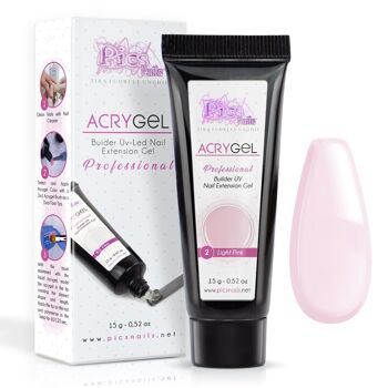 Acrygel Rose Clair 2 - Gel Acrylique pour Ongles 15g 1