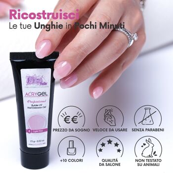 Acrygel Rose Clair 2 - Gel Acrylique pour Ongles 15g 3