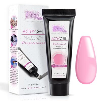 Acrygel Bubble Pink 4 - Gel Acrílico para Uñas 15g