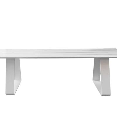 MACAIA bench in RAL9016 white lacquered metal.