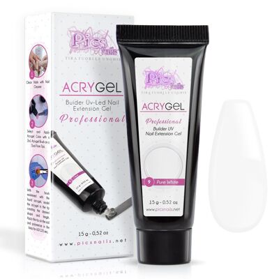 Acrygel Pure White 9 - Gel Acrylique pour Ongles 15g