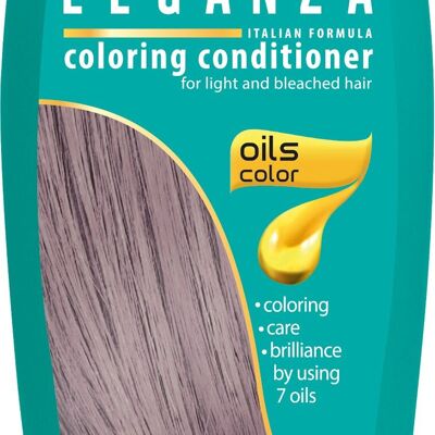 Après-shampooing colorant Leganza - Couleur Blond cendré / Blond gris - Huiles 100 % naturelles - 0 % peroxyde d'hydrogène / PPD / Ammoniaque