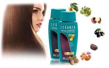 Après-shampooing colorant Leganza - Couleur Blond cendré / Blond gris - Huiles 100 % naturelles - 0 % peroxyde d'hydrogène / PPD / Ammoniaque 4