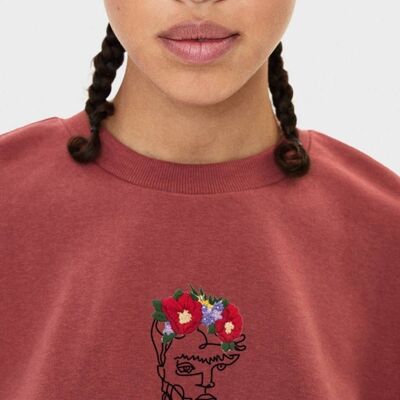 Hooded sweatshirt Choker "Frida"__M / Lampone