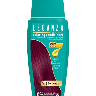 Leganza Coloring Conditioner – Farbe Bordeauxrot – 100 % natürliche Öle – 0 % Wasserstoffperoxid/PPD/Ammoniak