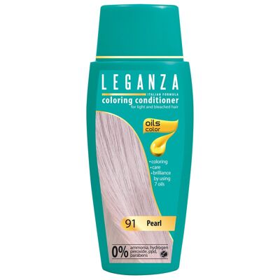 Leganza Coloring Conditioner – Farbe Perlmutt/Perlmuttblond – 100 % natürliche Öle – 0 % Wasserstoffperoxid/PPD/Ammoniak