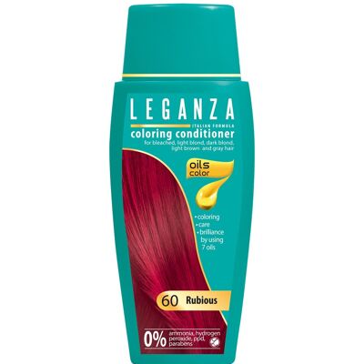 Balsamo Colorante Leganza - Colore Rubious / Rosso Rubino - Oli Naturali al 100% - 0% Perossido di Idrogeno / PPD / Ammoniaca