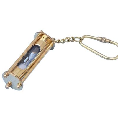 Nautical Brass Sand Timer Keychain